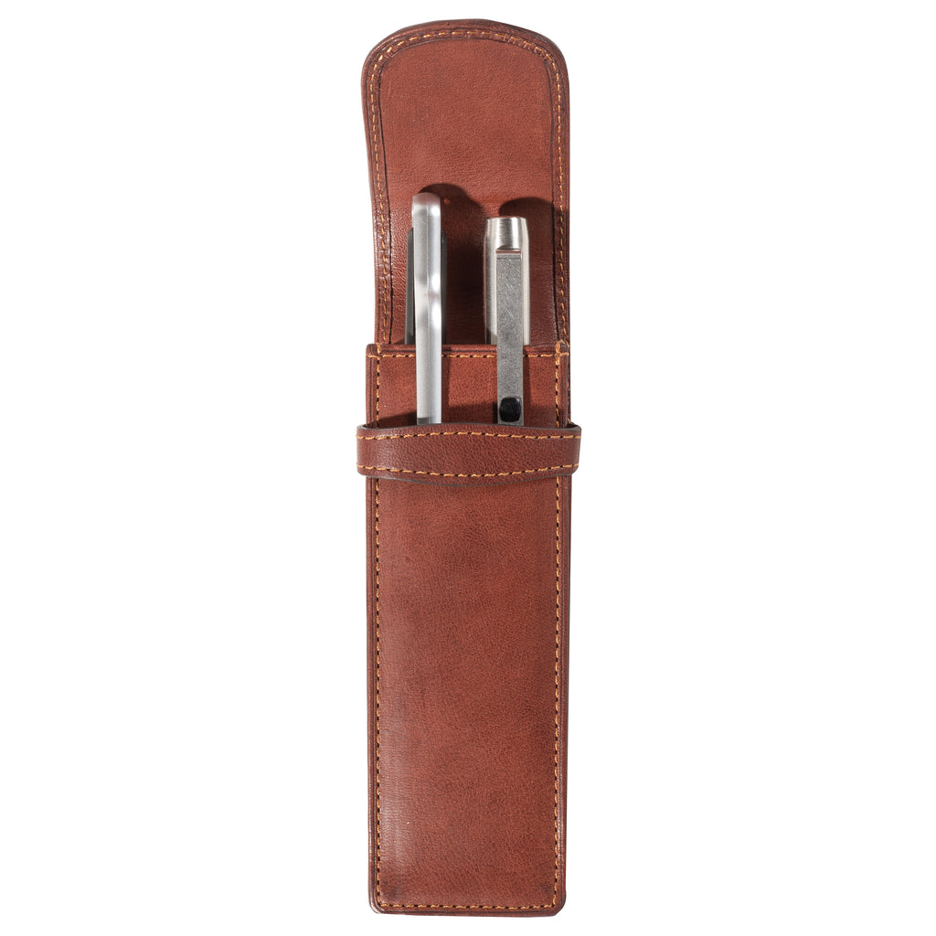 PENCIL CASE Dark Brown 2 pens