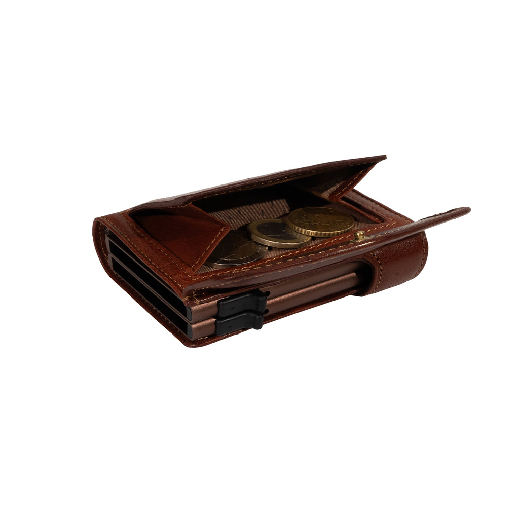 Double Card holder RFID Brown