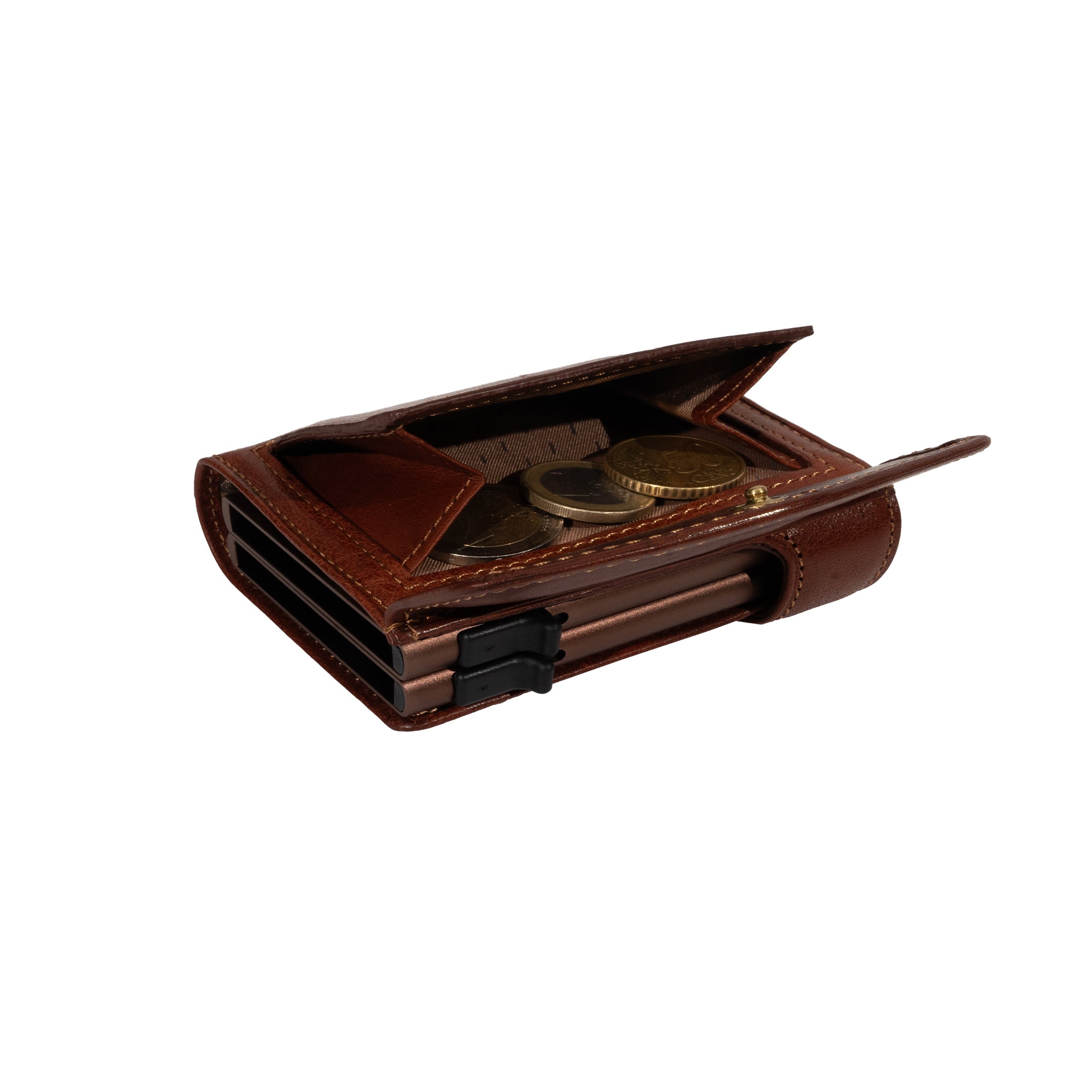 Double Card holder RFID Brown