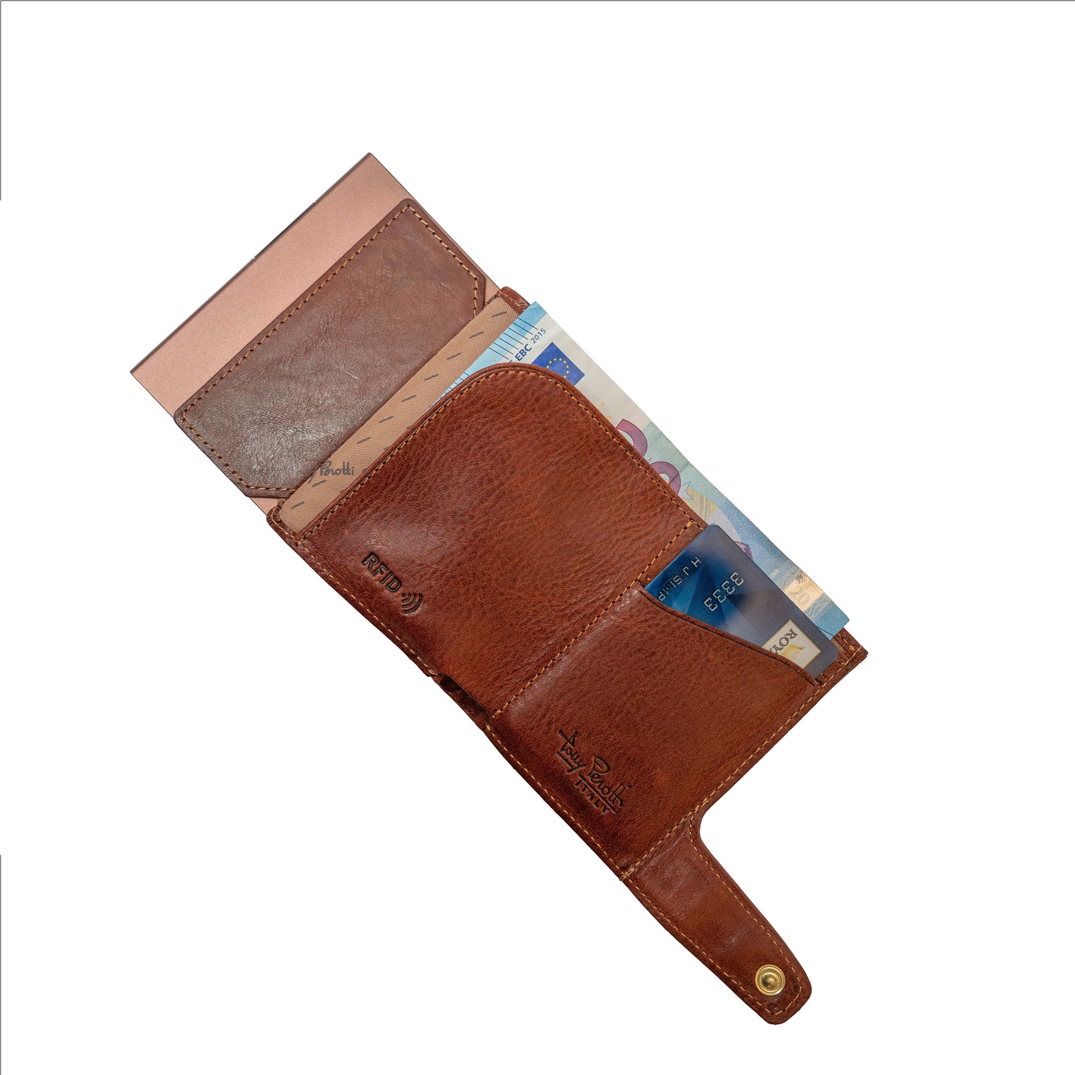 Double Card holder RFID Brown