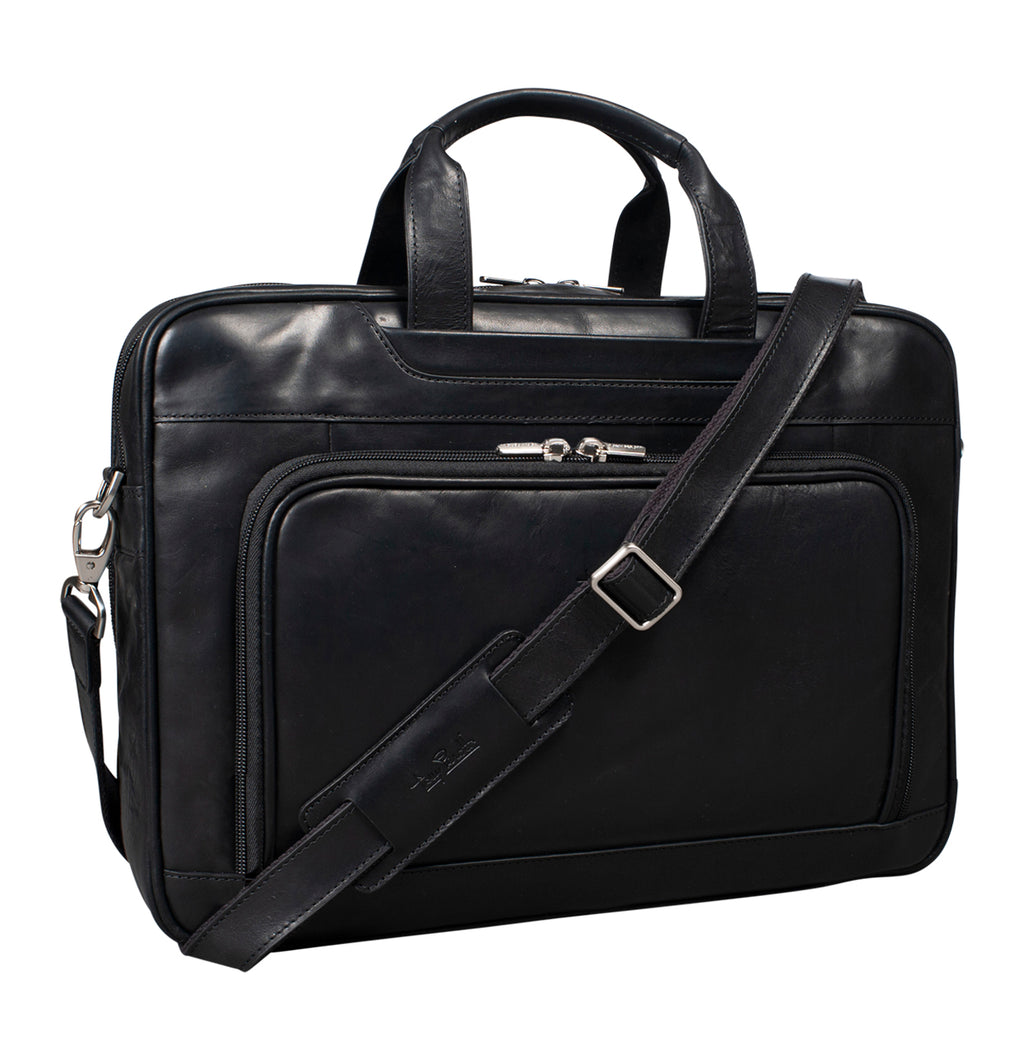 2 compartment Laptop briefcase 42cm Black