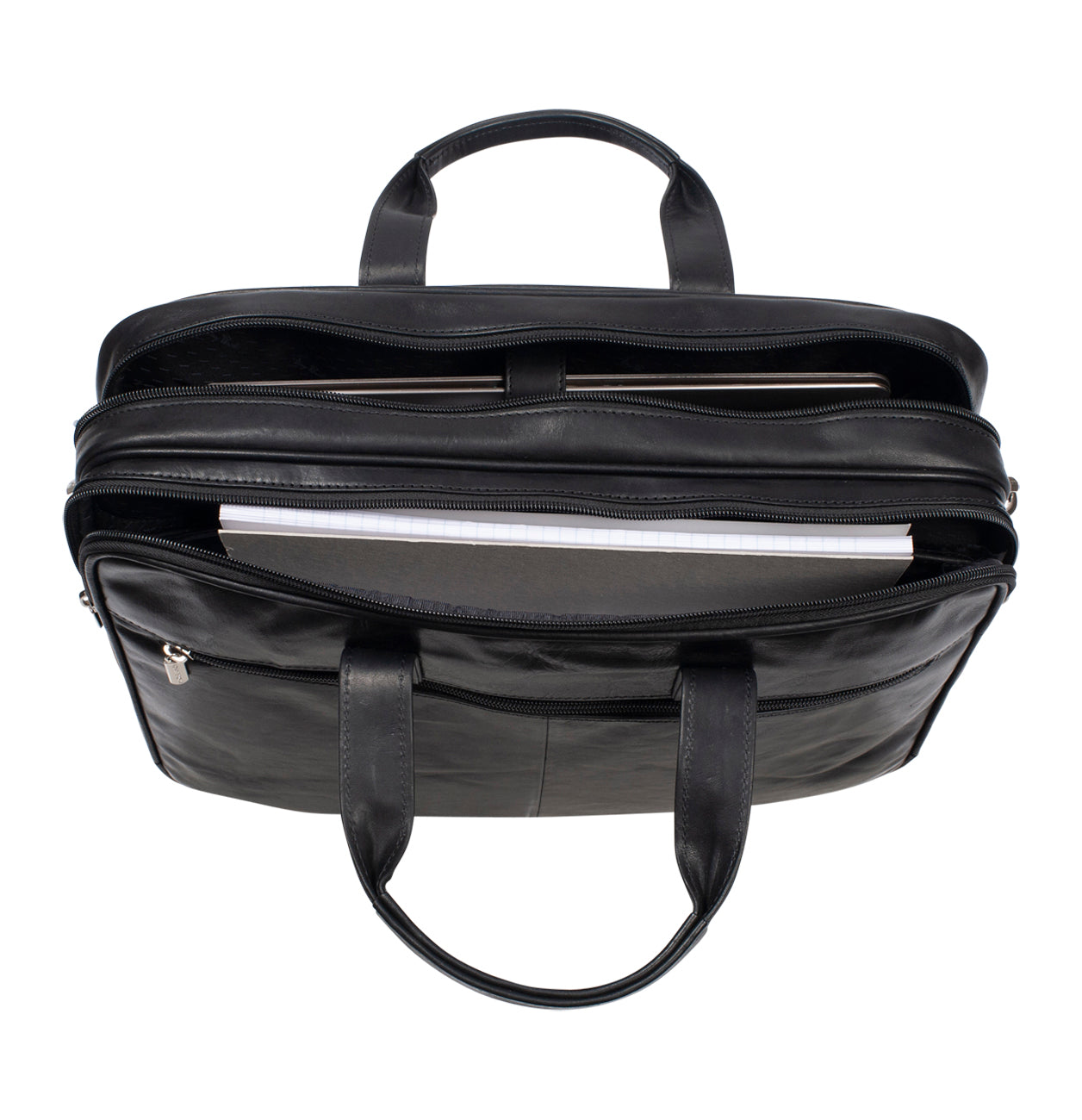 2 compartment Laptop briefcase 42cm Black