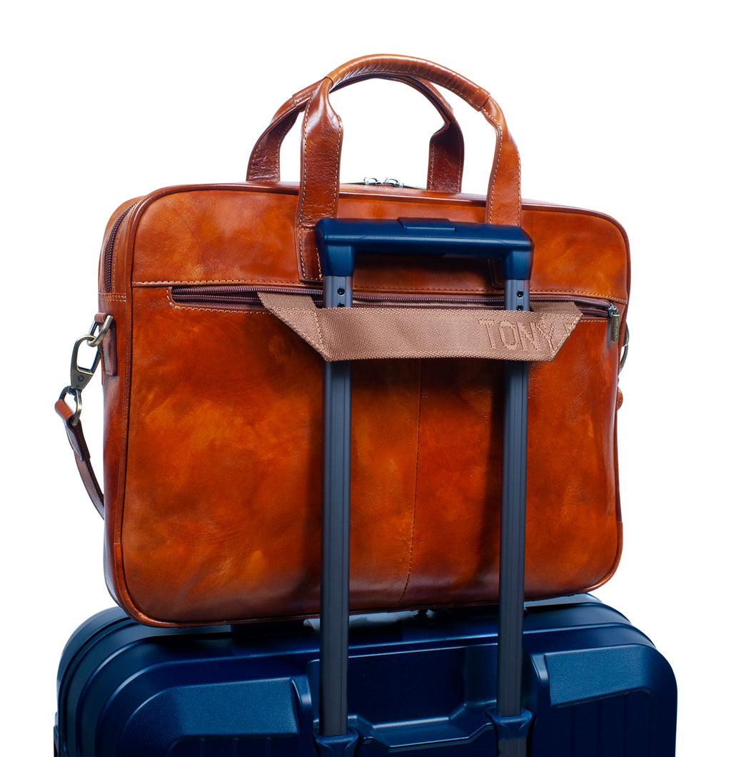Van Gogh 1 compartment Laptop bag Cognac