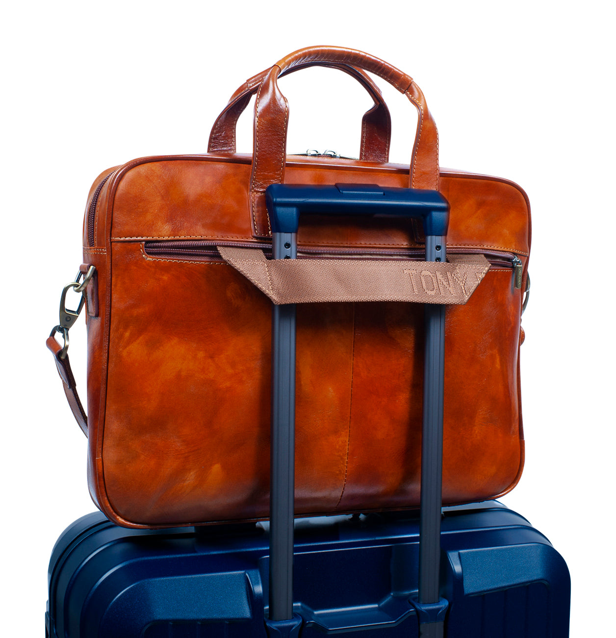 Van Gogh 1 compartment Laptop bag Cognac