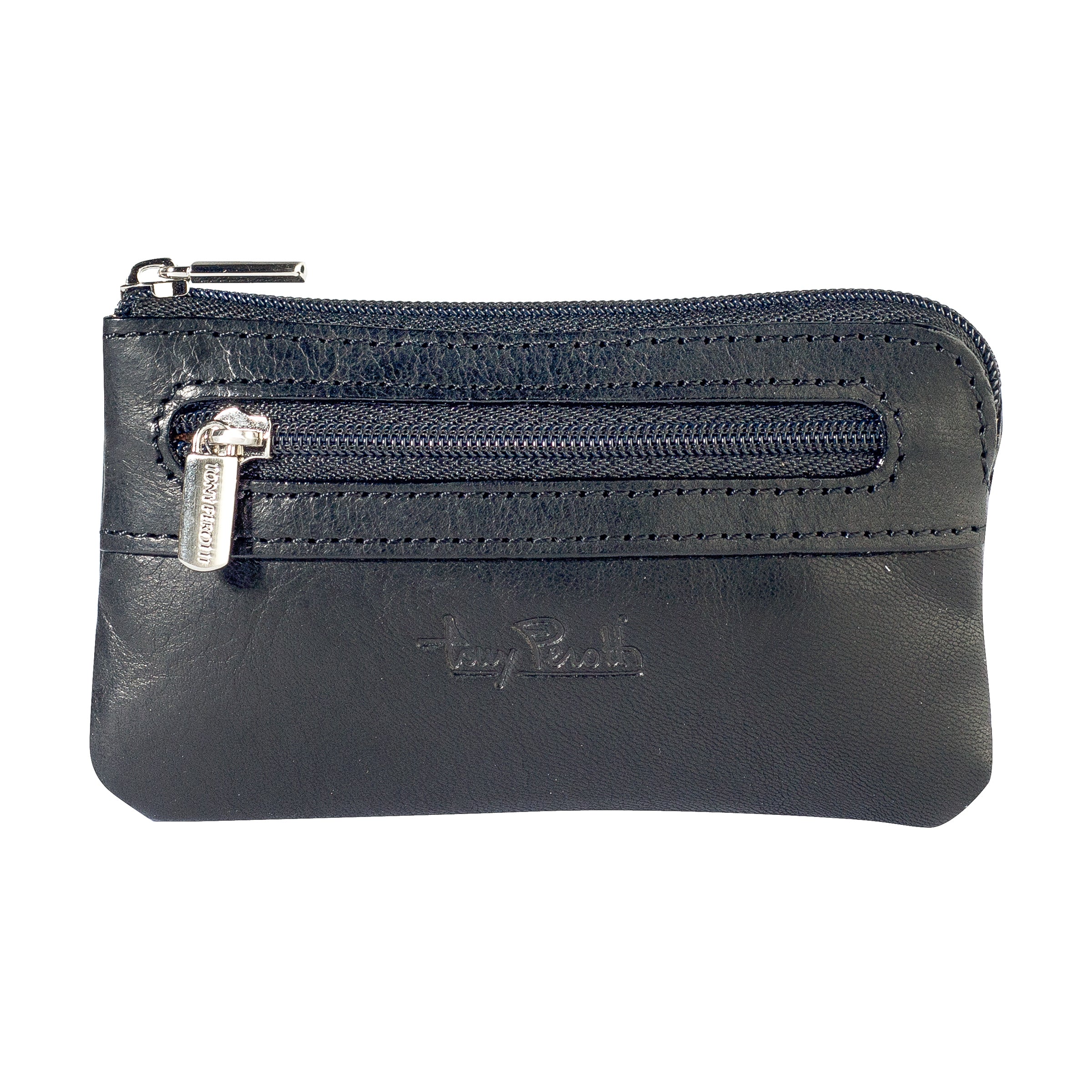 Key pouch with zipper and coin pocket