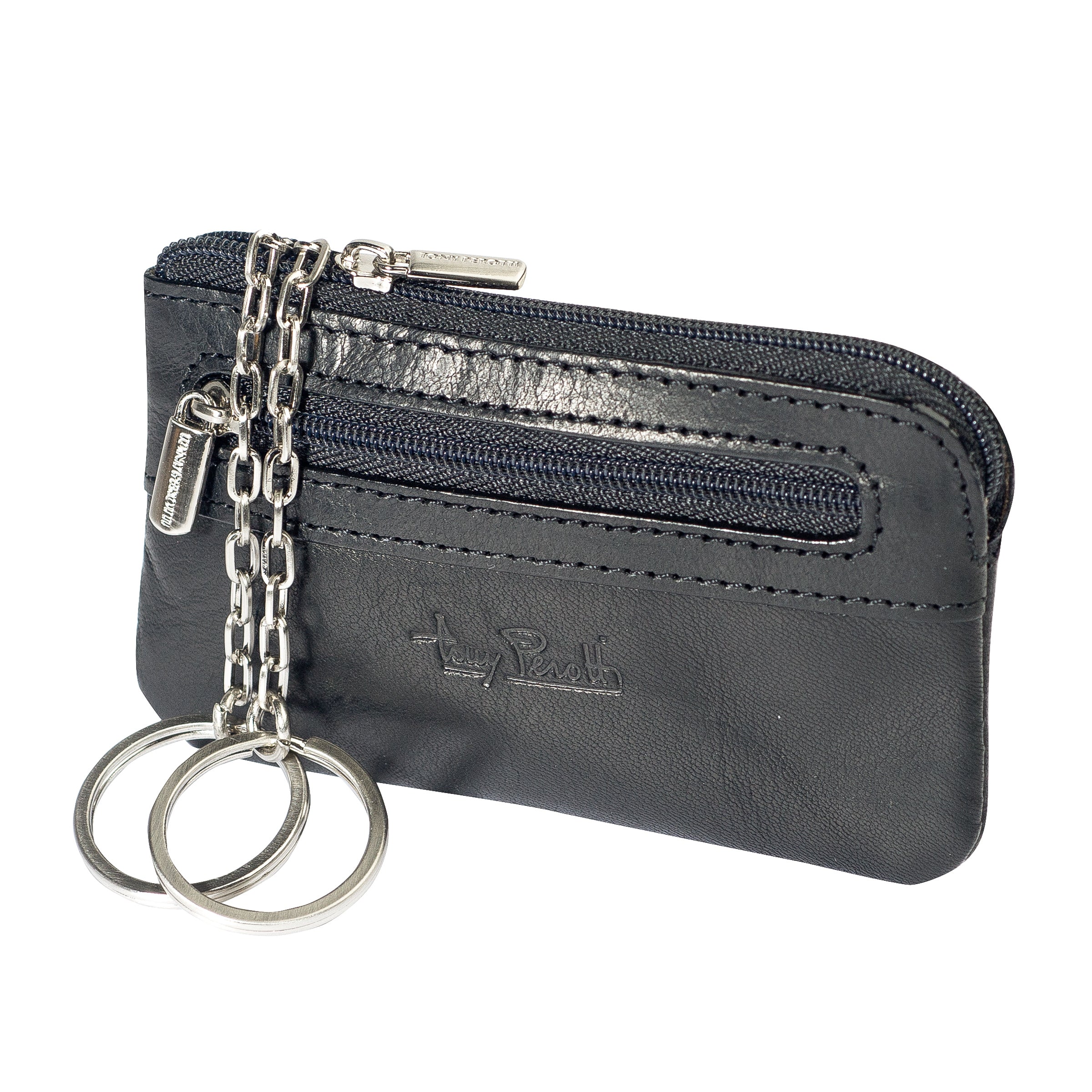 Key pouch with zipper and coin pocket