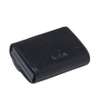 Tony Perotti DOUBLE CLASSIC card holder in Black Italian vegetable-tanned leather, closed, front view with embossed logo