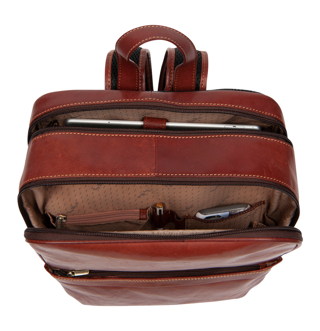 2 Compartment business backpack Brown