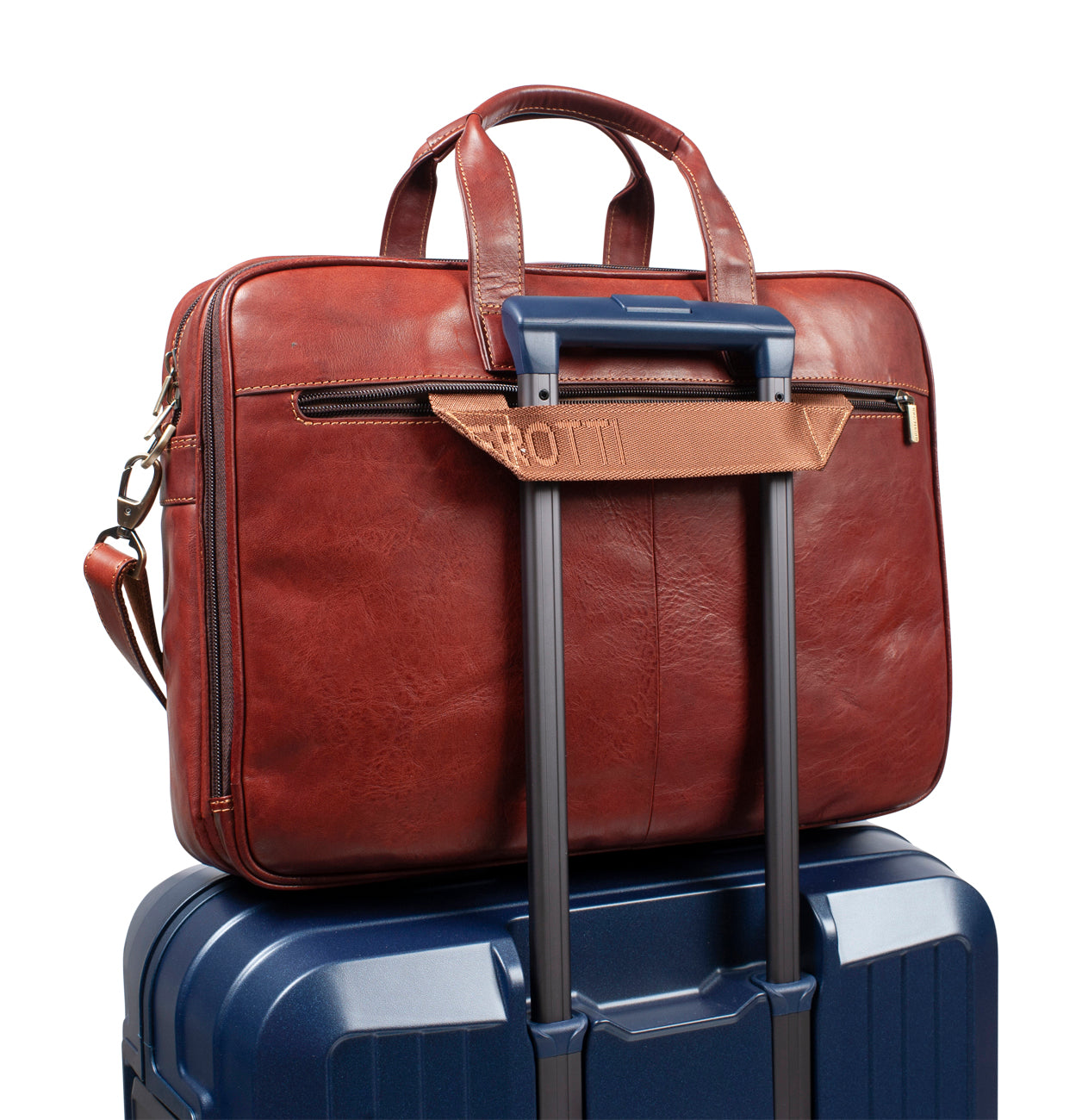 2 compartment Laptop briefcase 42cm Brown